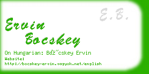 ervin bocskey business card